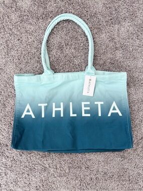 Athleta Teal Ombre Canvas Tote